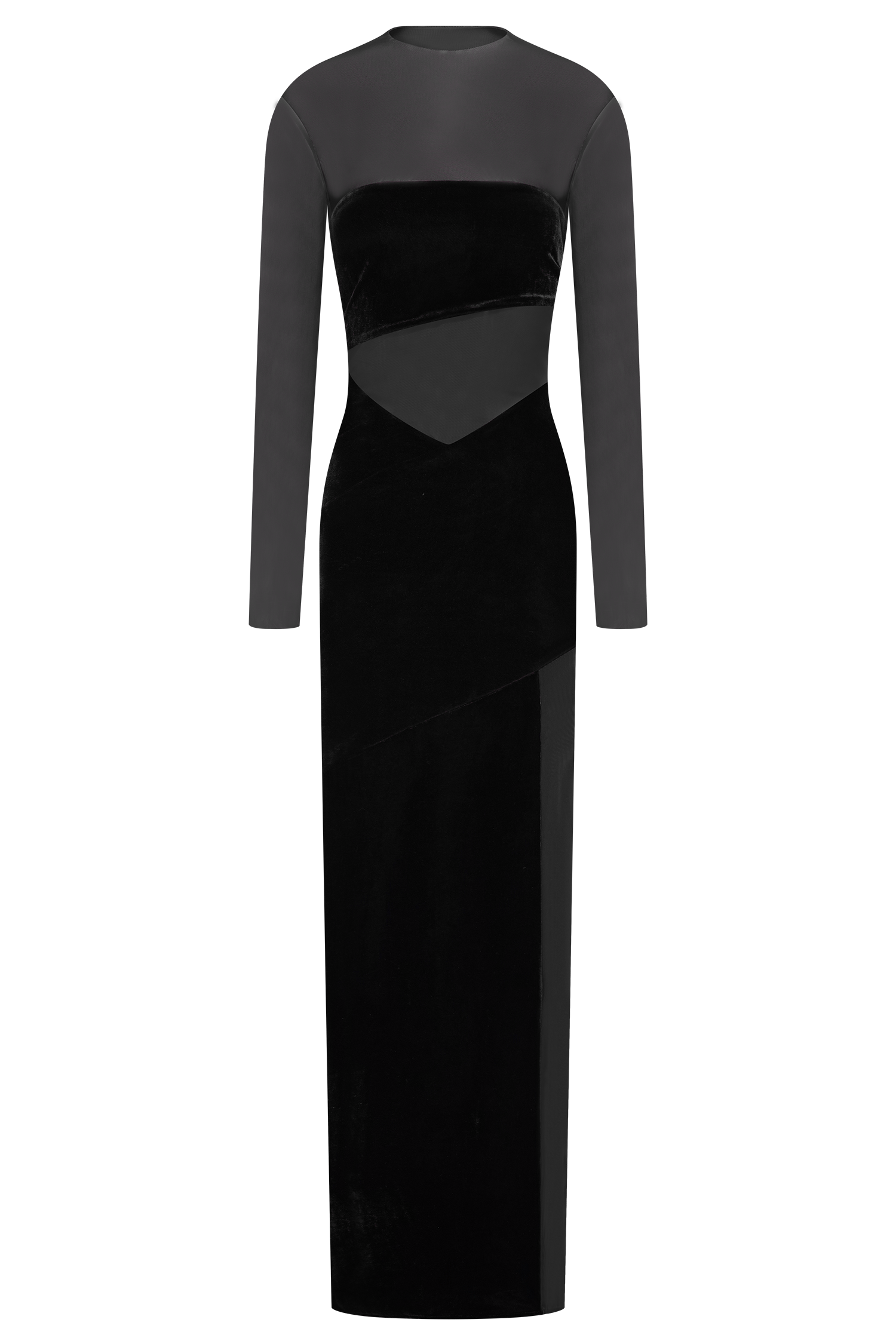 GHOST-DavinaVelvetAndMeshMaxiDress-Black1.png