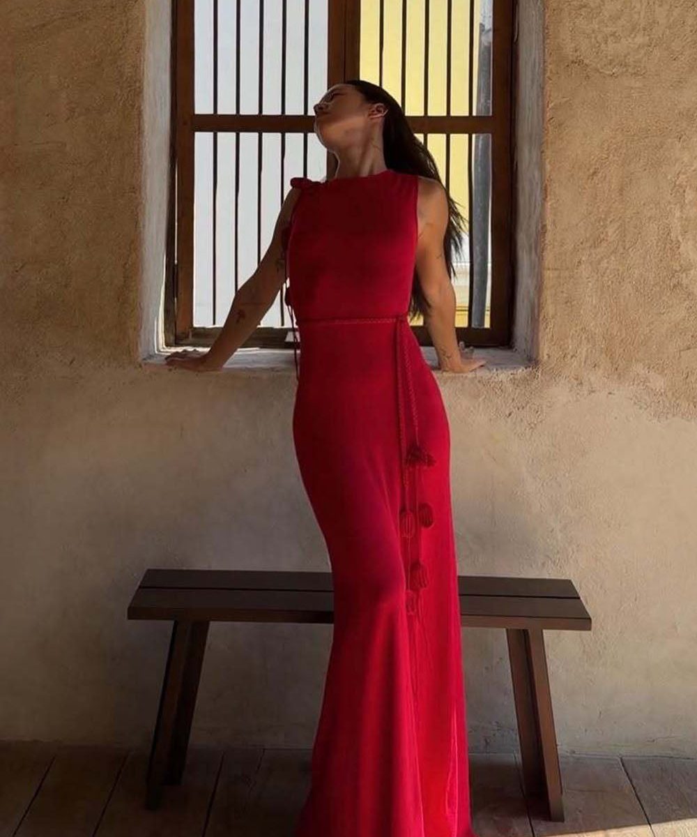 Monay Tulip Maxi Dress - Raspberry