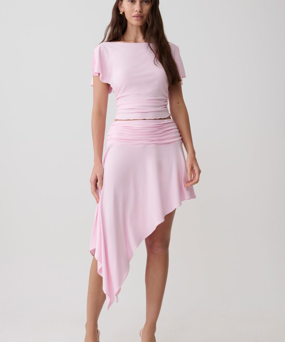 Talise Modal Hankie Midi Skirt - Ballet Pink