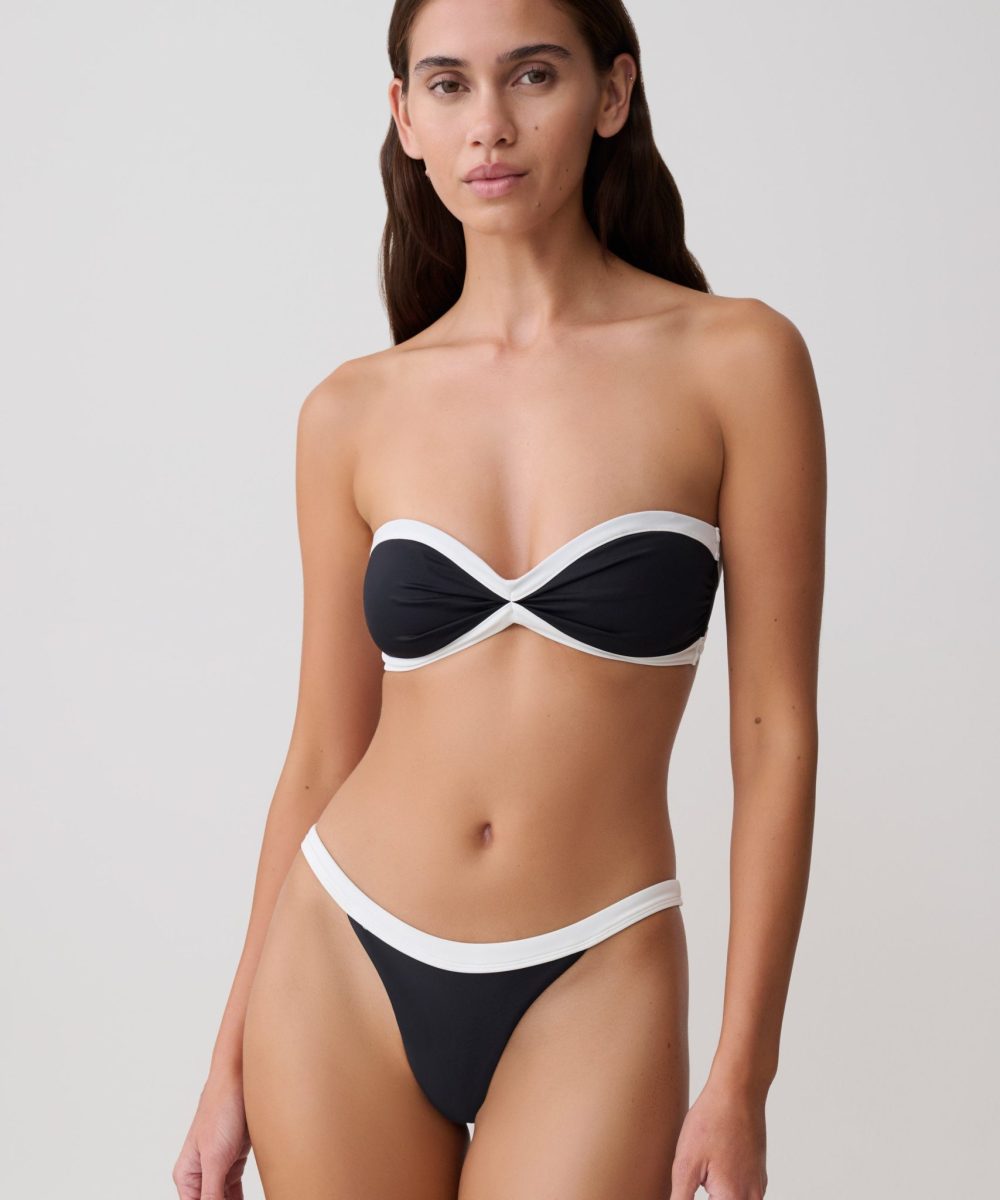Briar Strapless Bikini Top - Black/White